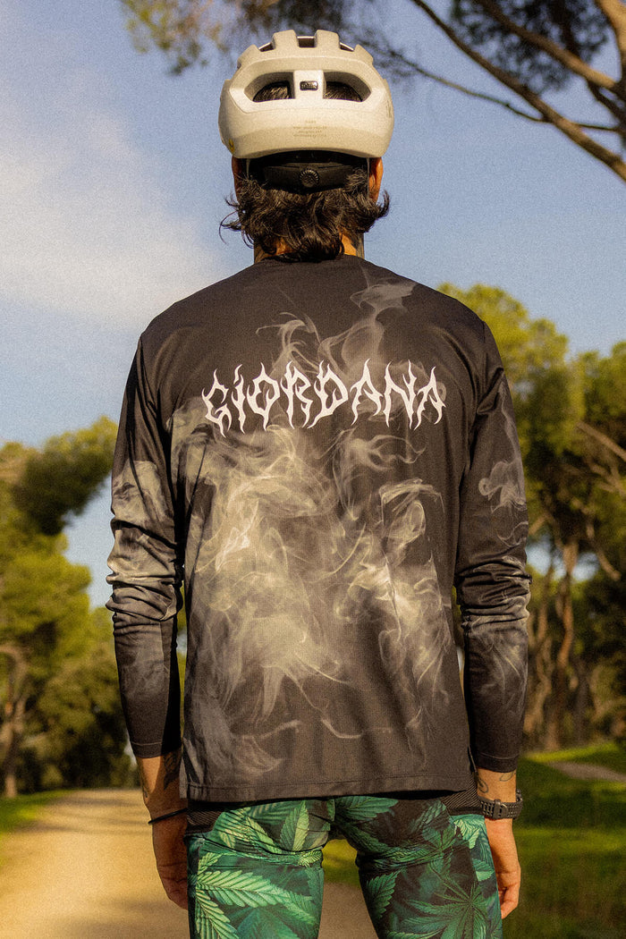 Beyond Gravel Smoke Long Sleeve Tee by Giordana Cycling, , Made in Italy