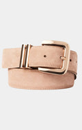 Billini Delta Belt ~ Fawn Suede Leather Gold
