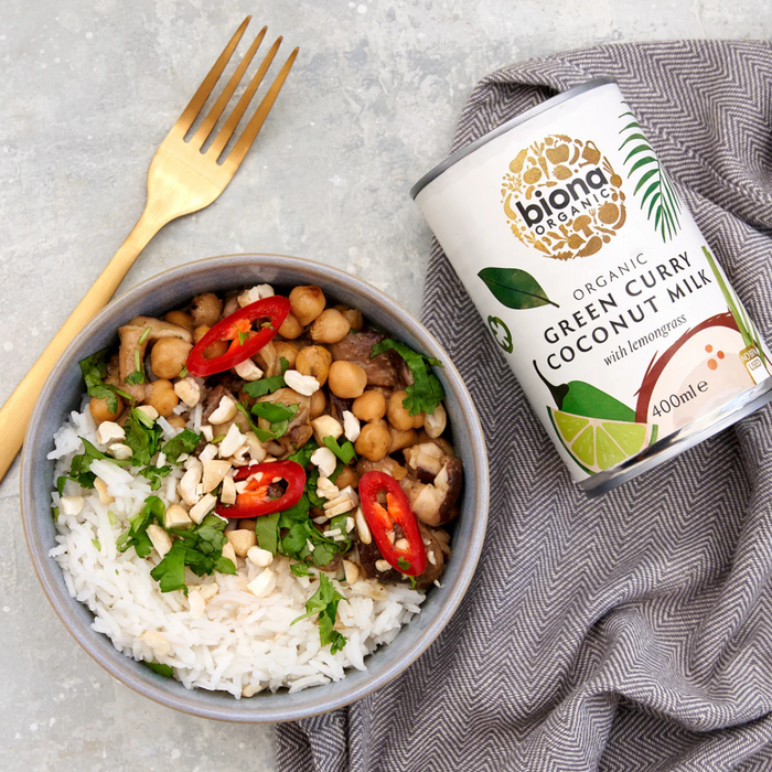 Biona Green Curry Coconut Milk with Lemongrass 400g