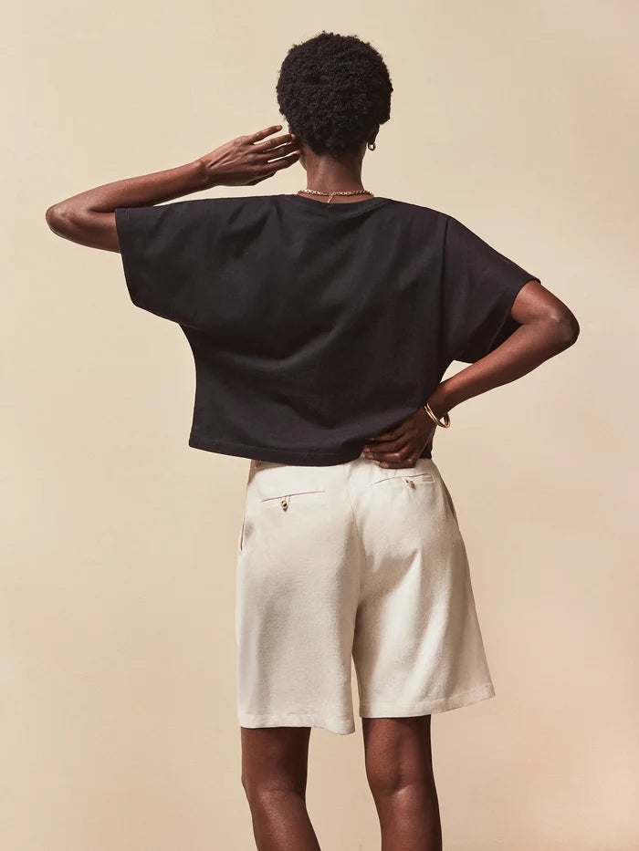 Black Ultimate Pure Cotton Cropped Tee