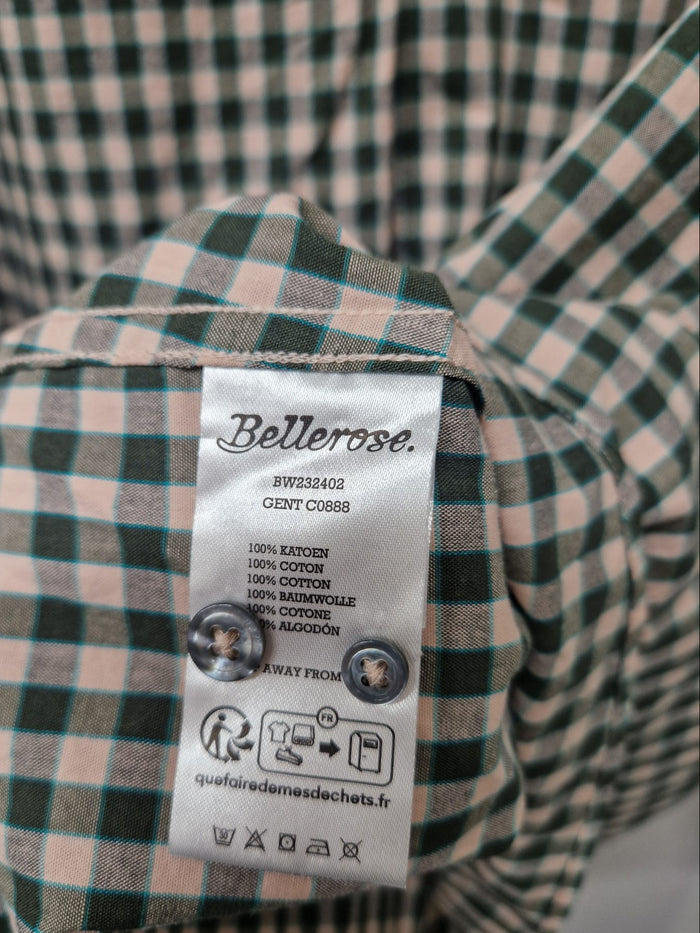 BNWT Bellerose (3) Gent Shirt - Beige / Green Check UK 12 14 Oversized - NEW