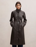 Bonnie Pu Funnel Trench Coat Chocolate Forever New