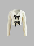 Bow Knotted Cozy Crop Knit Top