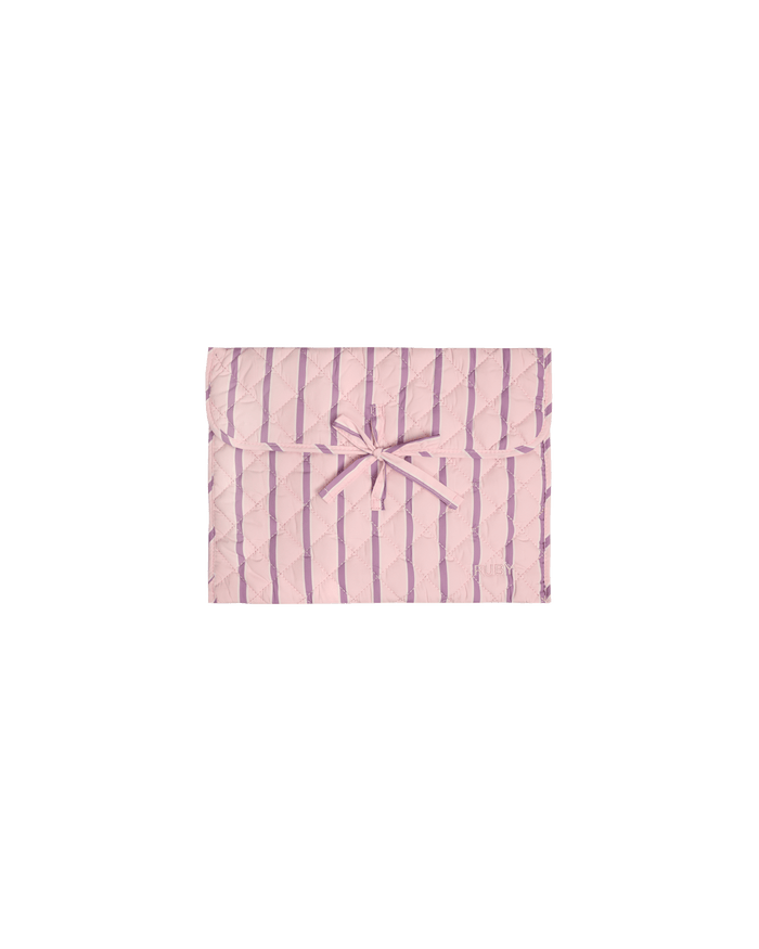 BOW TIE LAPTOP CASE 13" LILAC PINK STRIPE