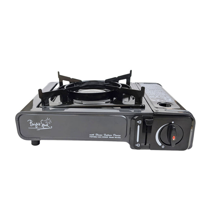 Front detail of Bright Spark gas cartridge camping stove