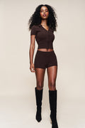 CALESIA KNIT SHORT IN ESPRESSO