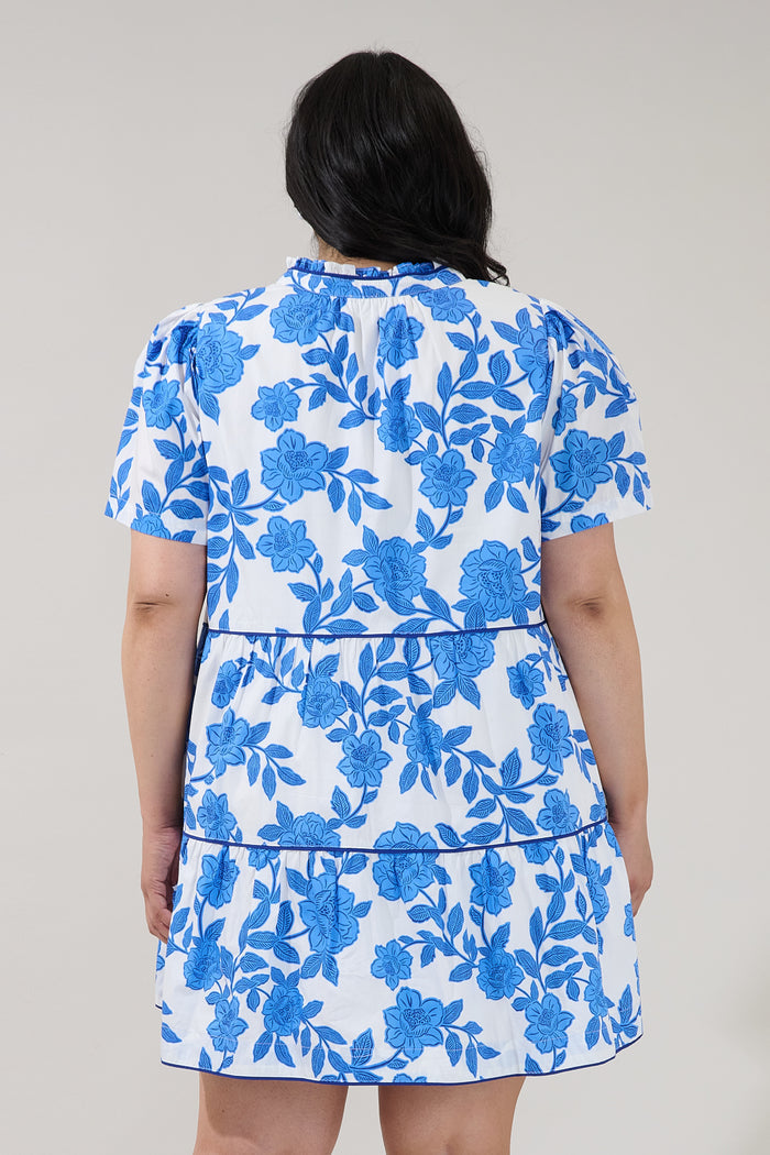 Candace Tiered Mini Dress Glantis Floral Curve