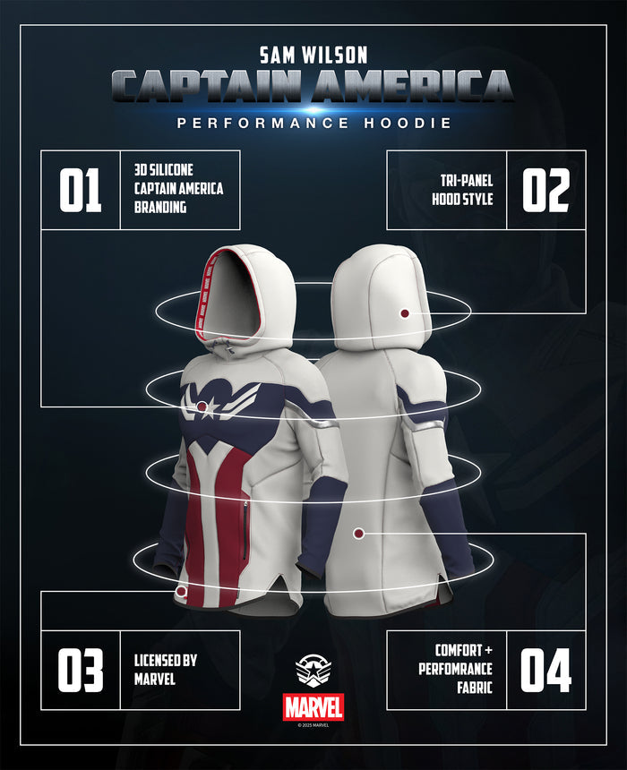 Captain America Sam Wilson Performance Pullover Hoodie 1 of 500