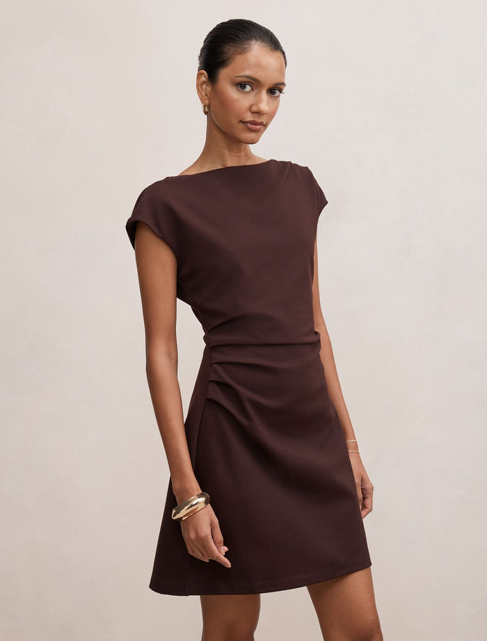 Carly Petite Sleeveless Tuck Mini Dress Forever New