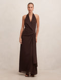 Cartia Wrap Maxi Dress Freckle Forever New