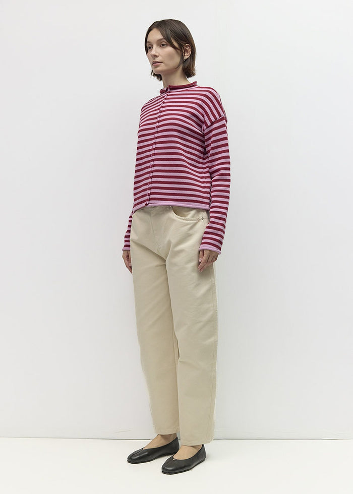Cecelia Cardigan - Lilac & Burgundy