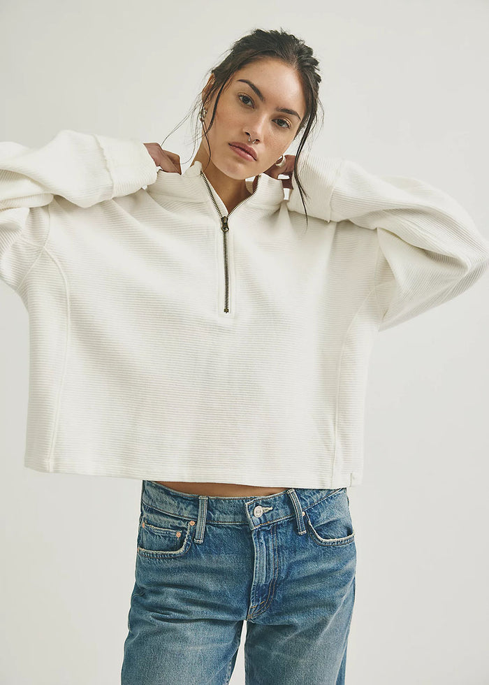 Celeste Quarter Zip - Clean Ivory