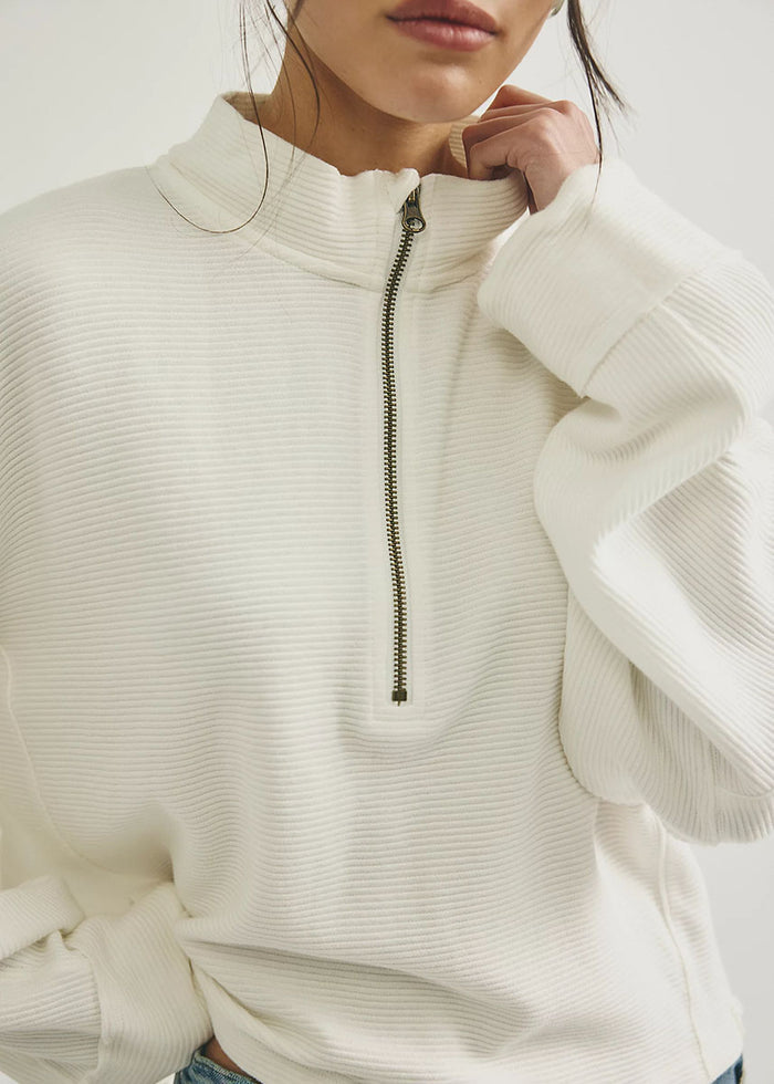 Celeste Quarter Zip - Clean Ivory