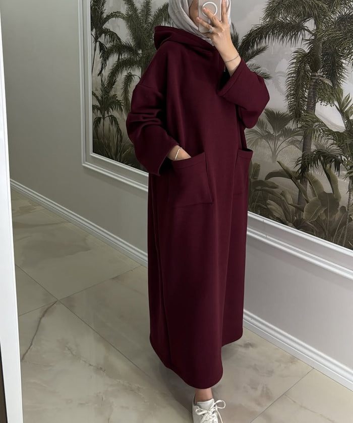 CH 606 - Everyday Modest Abaya Style Hooded Outfit - Saimwear