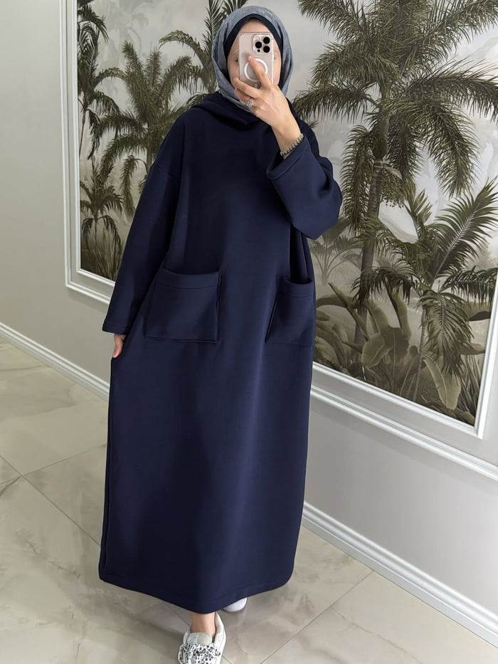 CH 606 - Everyday Modest Abaya Style Hooded Outfit - Saimwear