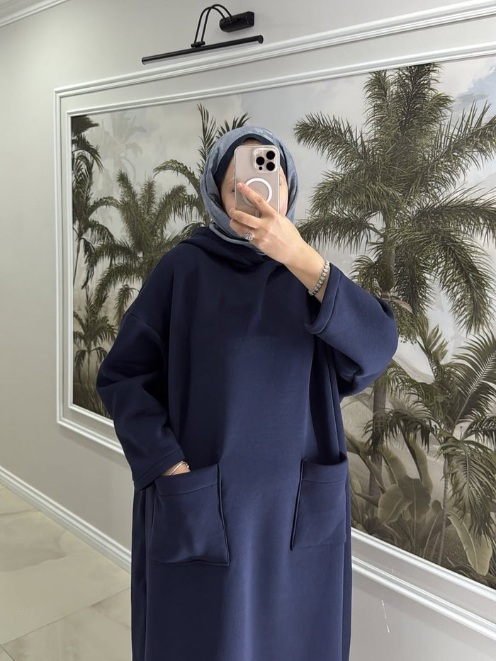 CH 606 - Everyday Modest Abaya Style Hooded Outfit - Saimwear