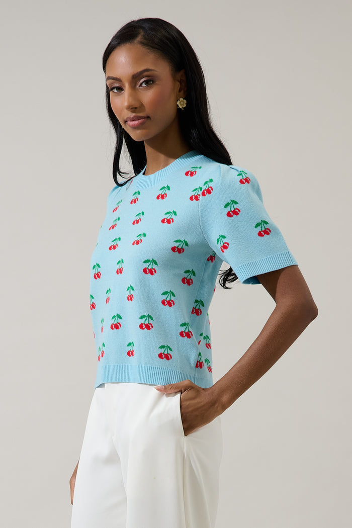 Cherryville Short Sleeve Sweater Top