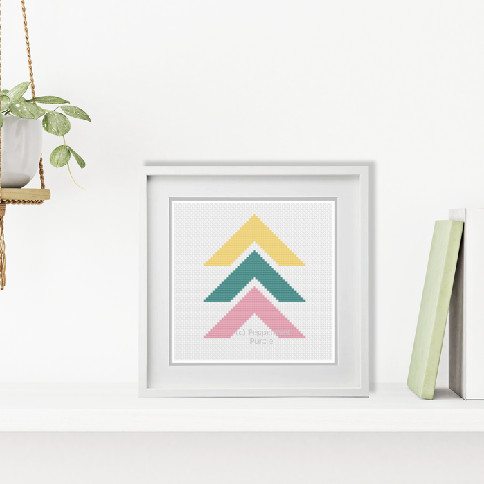 Chevron Cross Stitch Kit Cross Stitch Kit by Peppermint Purple