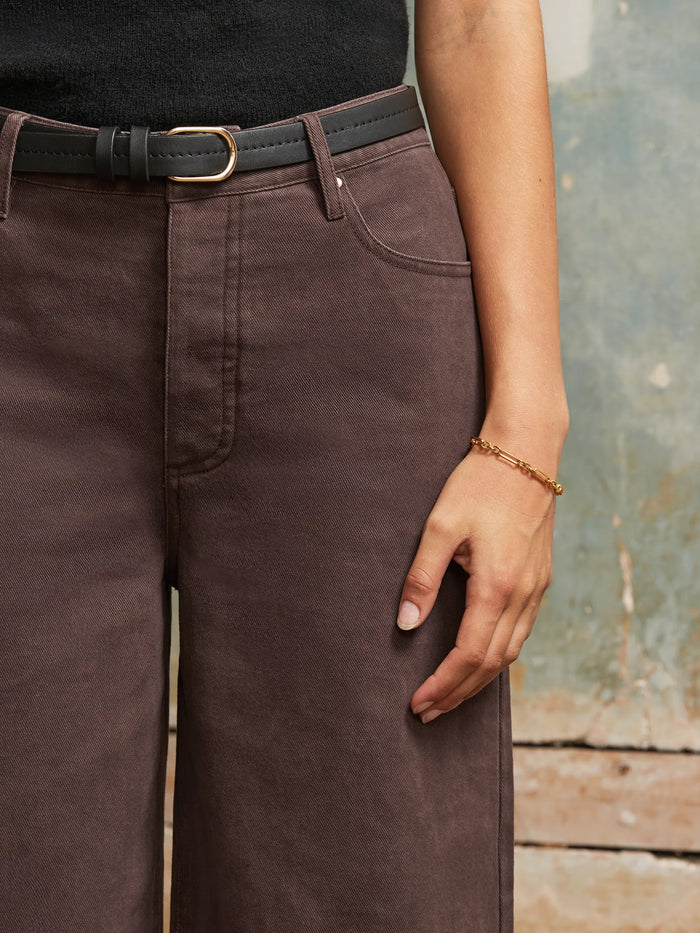 Chocolate High-Rise Wide-Leg Jeans