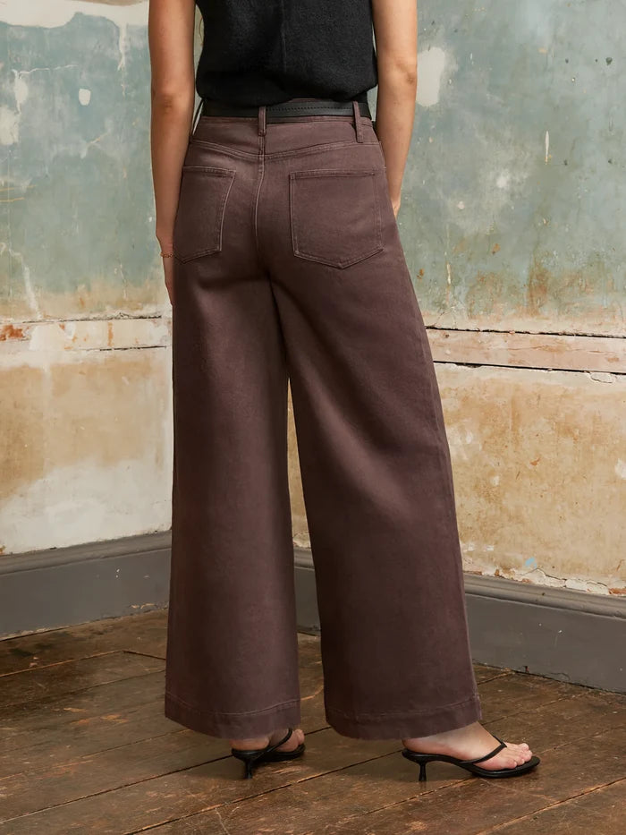Chocolate High-Rise Wide-Leg Jeans
