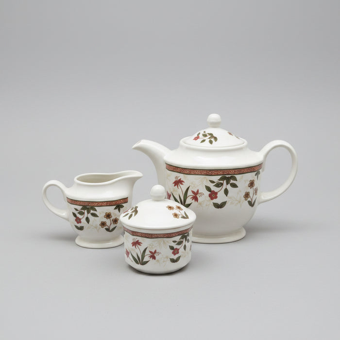 Churchill Assam Teapot - Milk Jug & Lidded Sugar Bowl - Good Used Condition