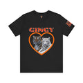 Cincy Cat Lover Unisex Tee - Bold Orange Animal Print Shirt