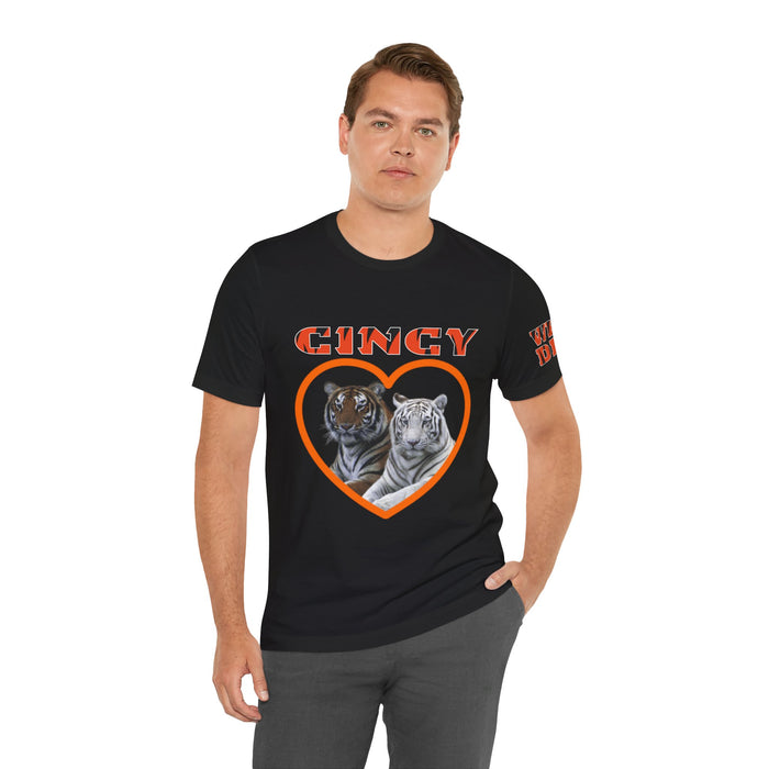 Cincy Cat Lover Unisex Tee - Bold Orange Animal Print Shirt