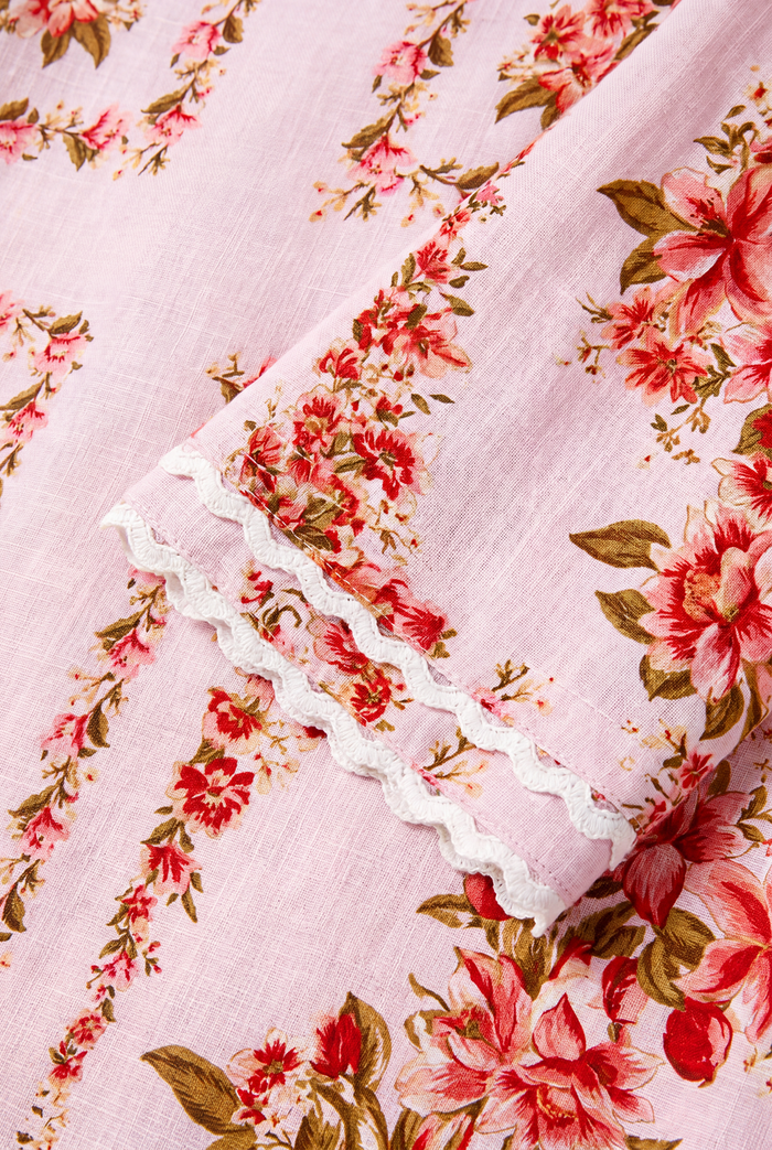 Claire Linen Dress In Pink Portofino