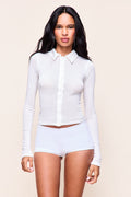 Classic Cotton Button Top in White