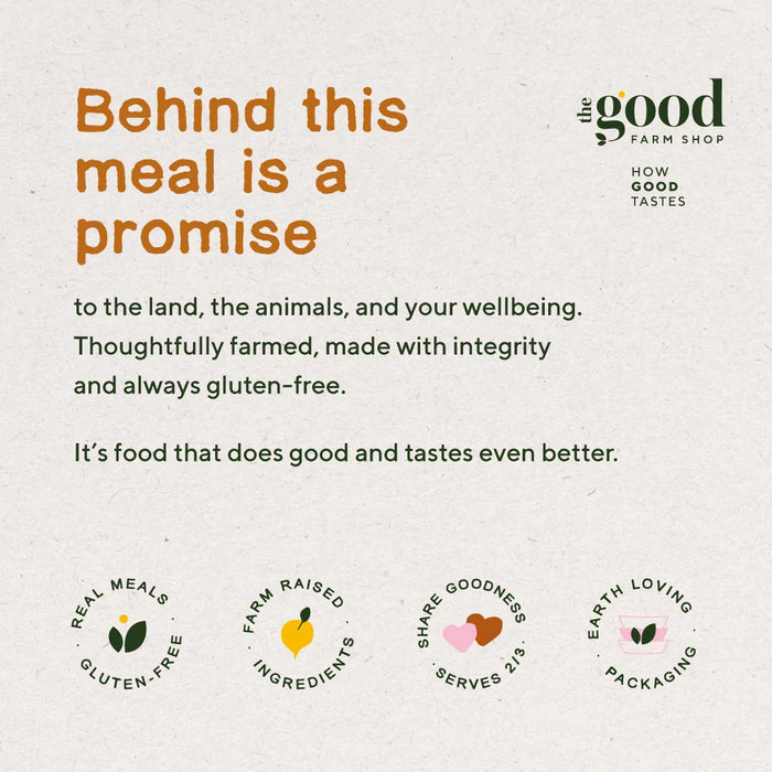 Gluten-free, farm-raised meals with earth-loving packaging and real ingredients for wellbeing
