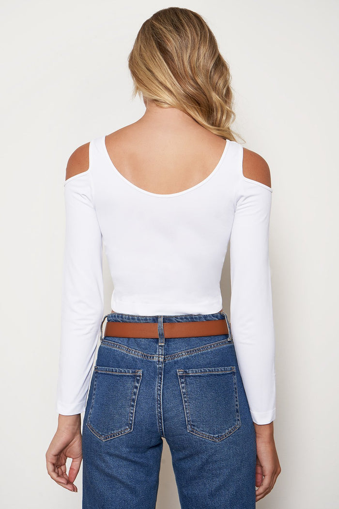 Cold Shoulder Long Sleeve Top- Final Sale