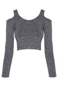 Cold Shoulder Long Sleeve Top- Final Sale