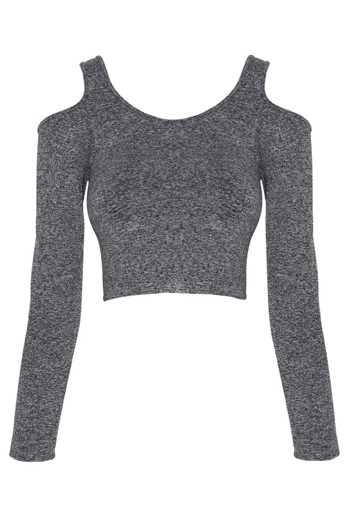 Cold Shoulder Long Sleeve Top- Final Sale