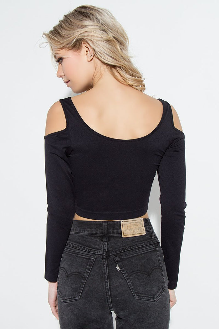 Cold Shoulder Long Sleeve Top