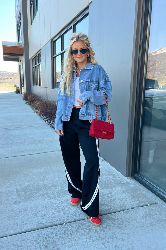 Contrast Glide Wide Leg Pants - FINAL SALE