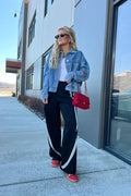 Contrast Glide Wide Leg Pants - FINAL SALE