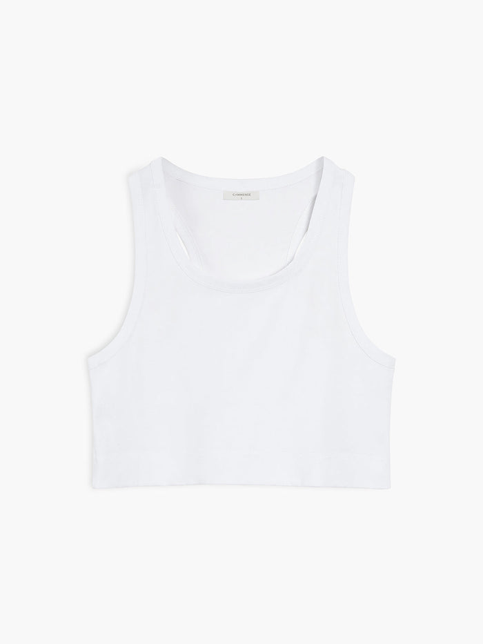 Cotton Blends Cropped Strappy Top