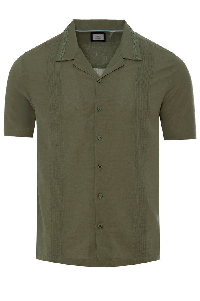 Cotton Linen Revere Collar Shirt