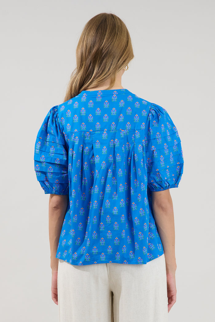 Court Button Down Top Raidy Floral