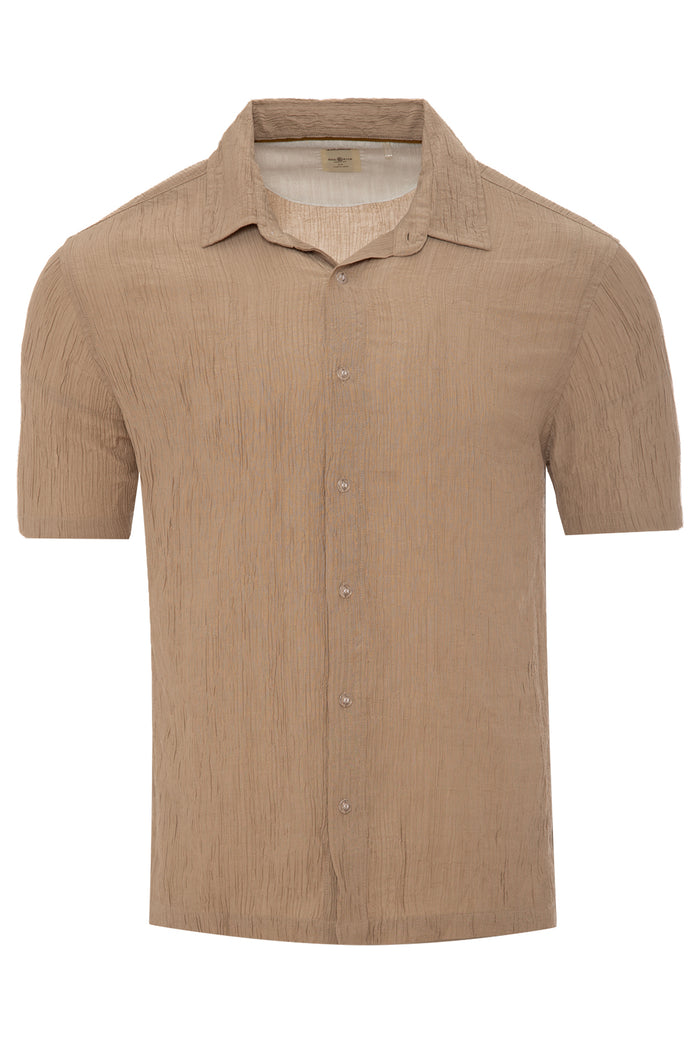 Crinkle Woven Short Sleeve Shirt