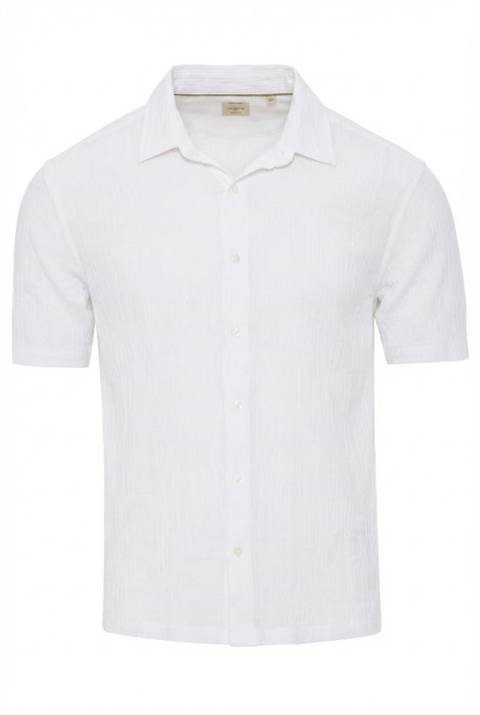 Crinkle Woven Short Sleeve Shirt