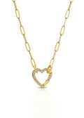 Cupid's Charm Pave Heart Charm Holder Necklace
