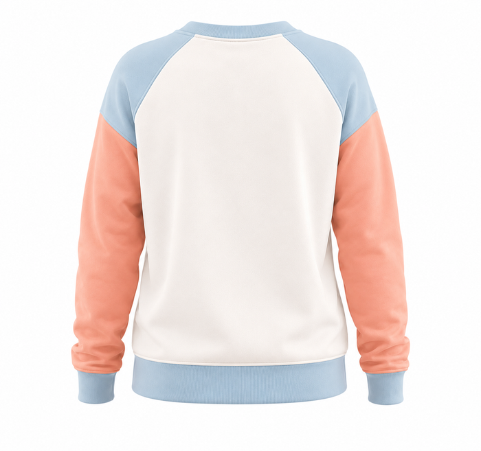 Custom Women Sweatshirt - Contrast Sleeve Pocket - Personalized