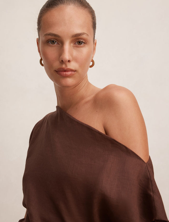 Danielle Asym Linen Mini Dress Forever New