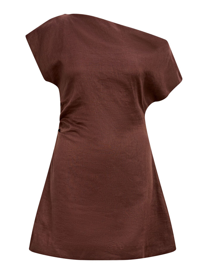 Danielle Asym Linen Mini Dress Forever New