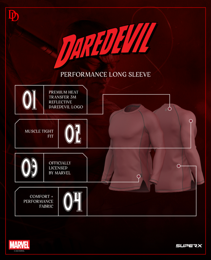 DAREDEVIL Origins Performance Long Sleeve - Midnight Black