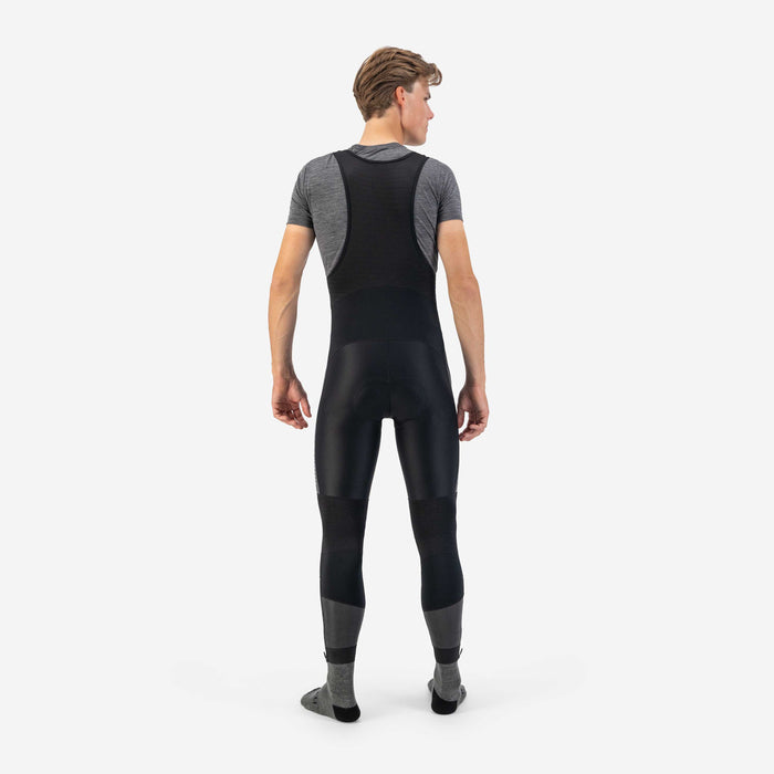 Rogelli Deep Winter lange fietsbroek heren zwart gedragen achterkant.
