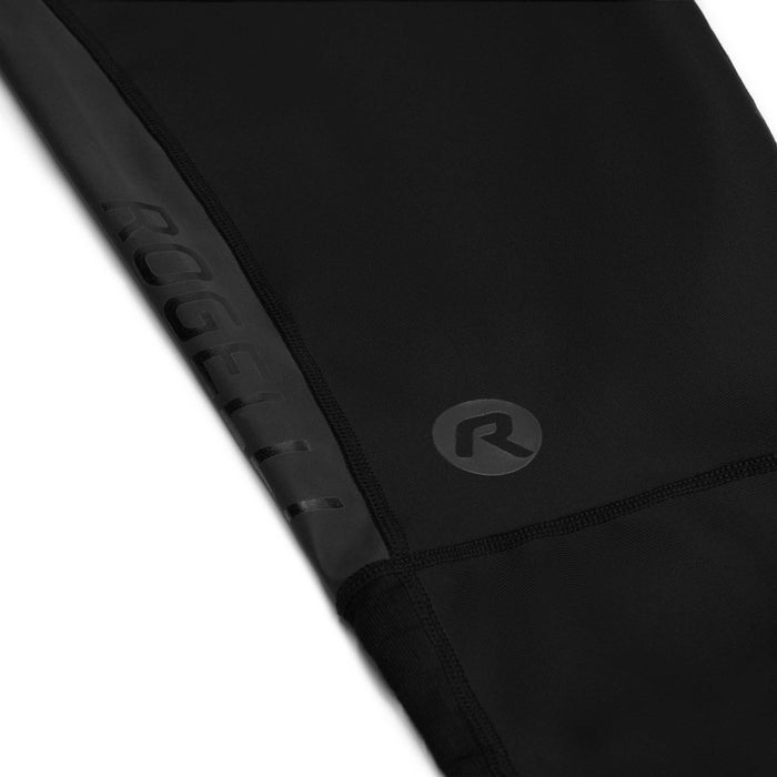 Detail van Rogelli Deep Winter lange fietsbroek heren zwart zijkant.