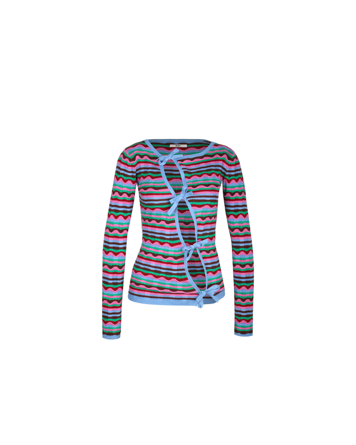 DILLON CARDIGAN BLUE WAVE STRIPE