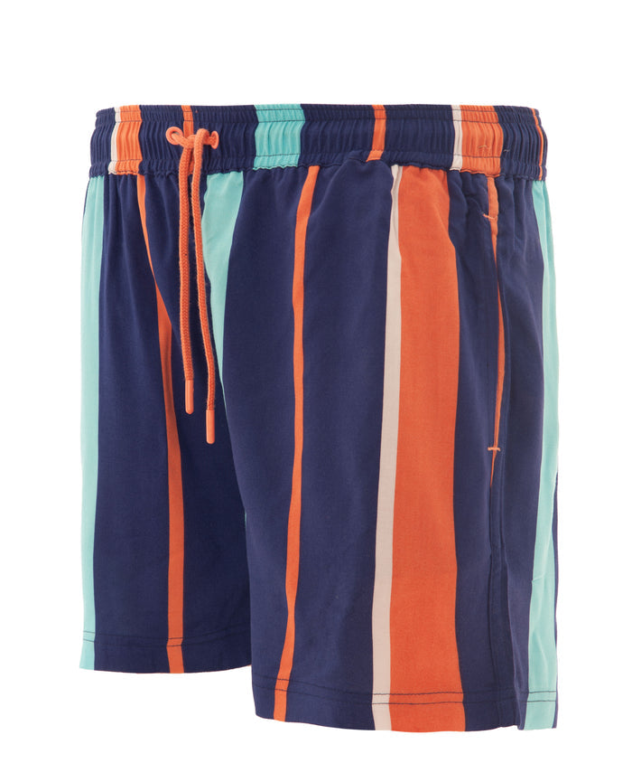 Discharge Print Stripe Swim Short